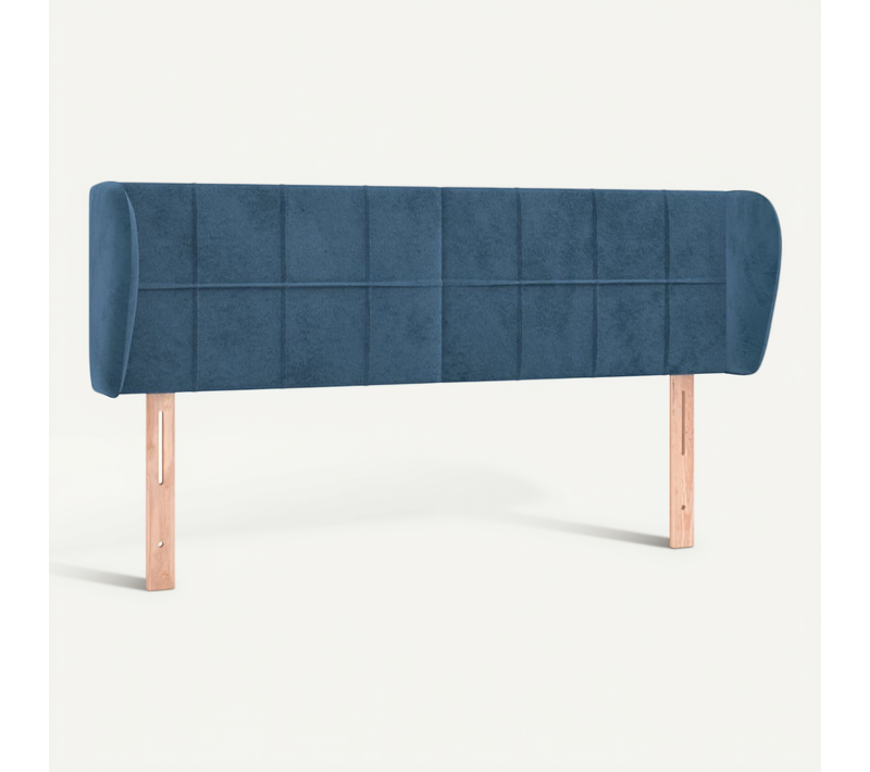 Tête De Lit Avec Oreilles Bleu Foncé 147x23x78/88 Cm Velours