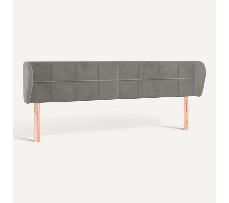 Tête De Lit Avec Oreilles Gris Clair 163x23x78/88 Cm Velours