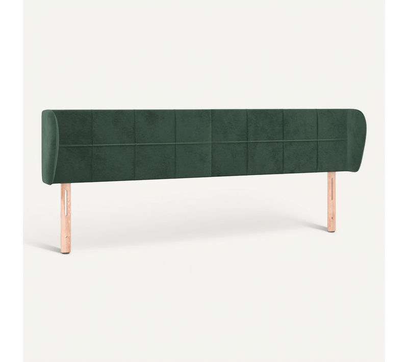 Tête De Lit Avec Oreilles Vert Foncé 163x23x78/88 Cm Velours