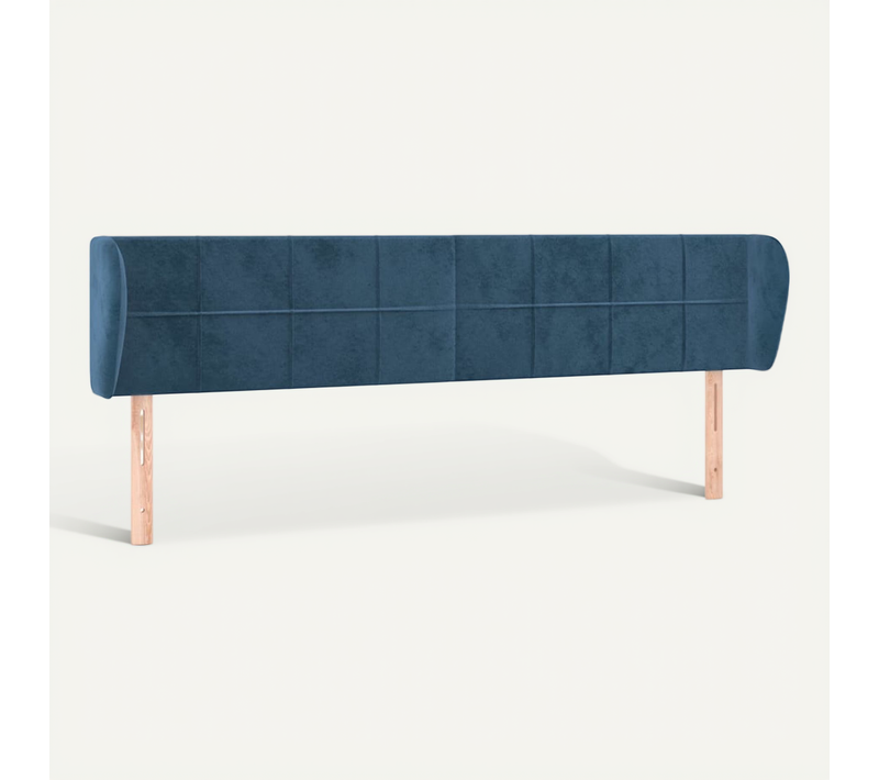 Tête De Lit Avec Oreilles Bleu Foncé 163x23x78/88 Cm Velours