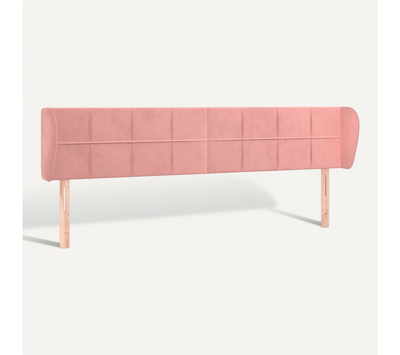 Tête De Lit Avec Oreilles Rose 163x23x78/88 Cm Velours