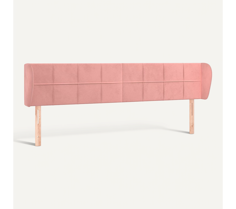 Tête De Lit Avec Oreilles Rose 183x23x78/88 Cm Velours