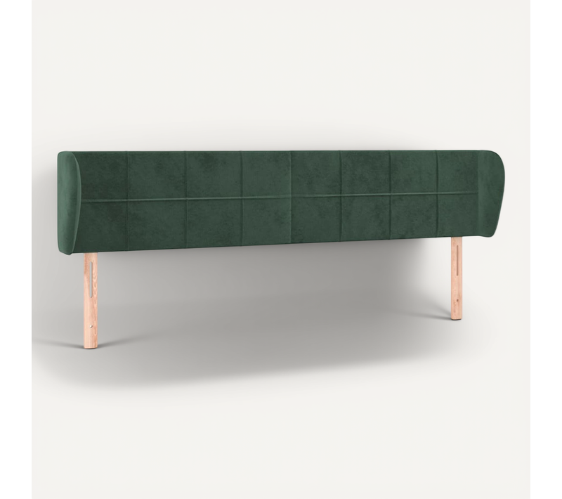Tête De Lit Avec Oreilles Vert Foncé 203x23x78/88 Cm Velours