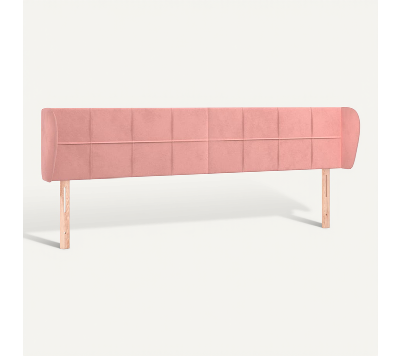 Tête De Lit Avec Oreilles Rose 203x23x78/88 Cm Velours