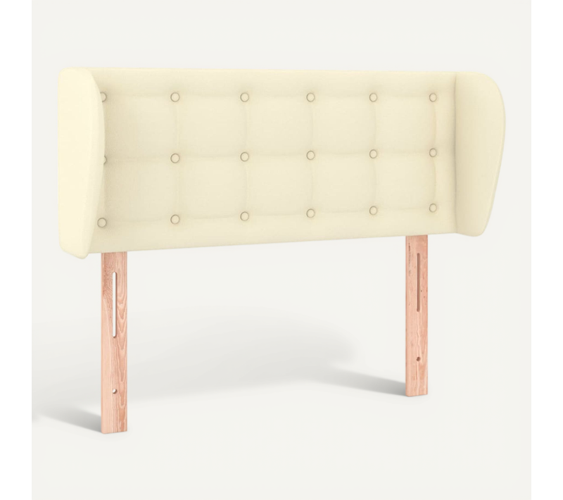 Tête De Lit Avec Oreilles Crème 93x23x78/88 Cm Simili
