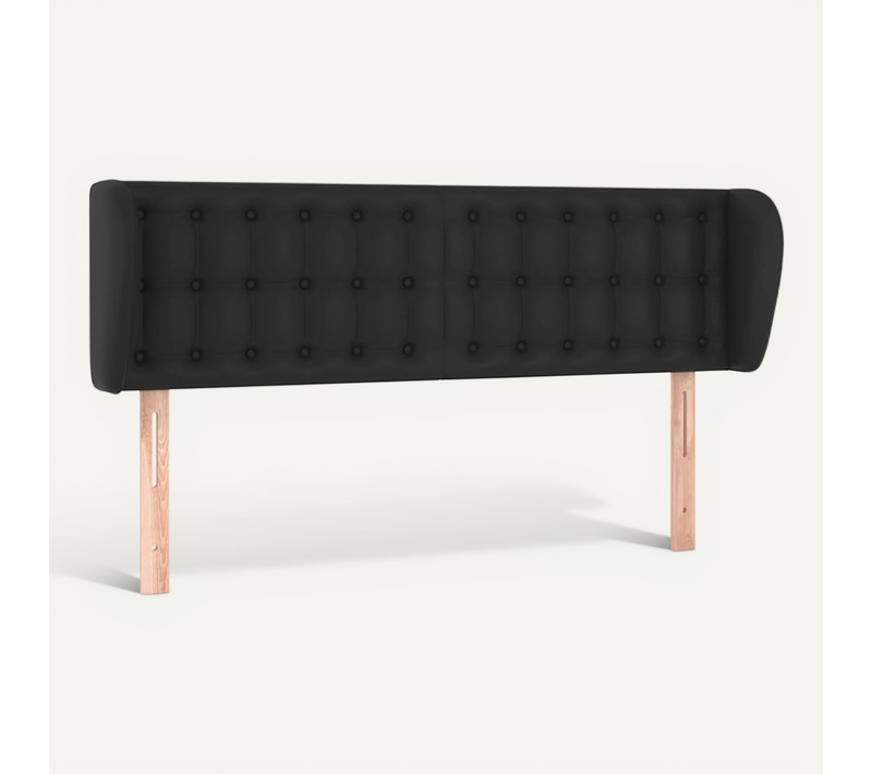 Tête De Lit Avec Oreilles Noir 147x23x78/88 Cm Simili