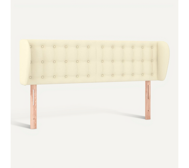 Tête De Lit Avec Oreilles Crème 147x23x78/88 Cm Simili