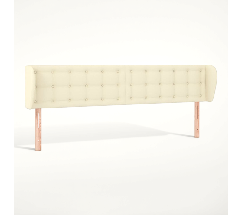 Tête De Lit Avec Oreilles Crème 163x23x78/88 Cm Simili