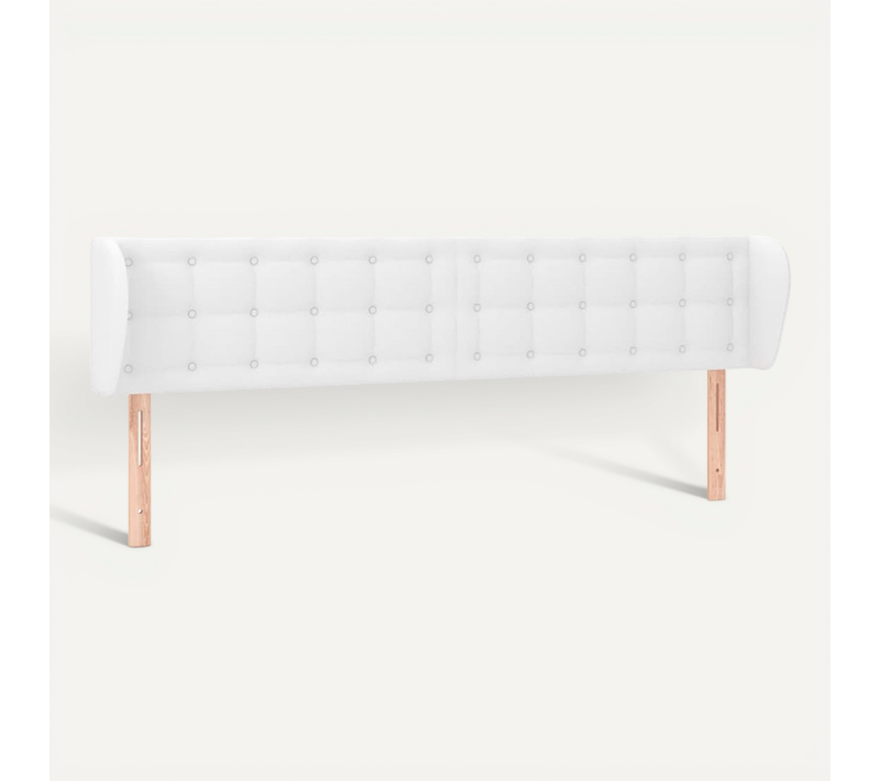 Tête De Lit Avec Oreilles Blanc 183x23x78/88 Cm Simili