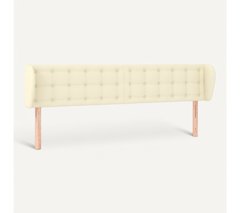 Tête De Lit Avec Oreilles Crème 183x23x78/88 Cm Simili
