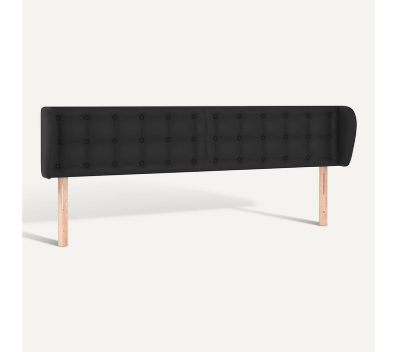 Tête De Lit Avec Oreilles Noir 203x23x78/88 Cm Simili