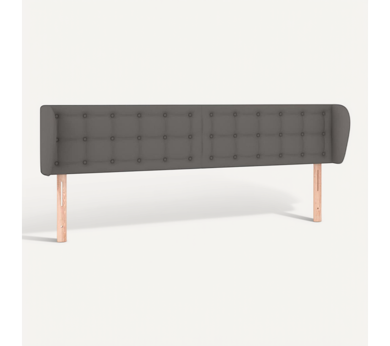 Tête De Lit Avec Oreilles Gris 203x23x78/88 Cm Simili