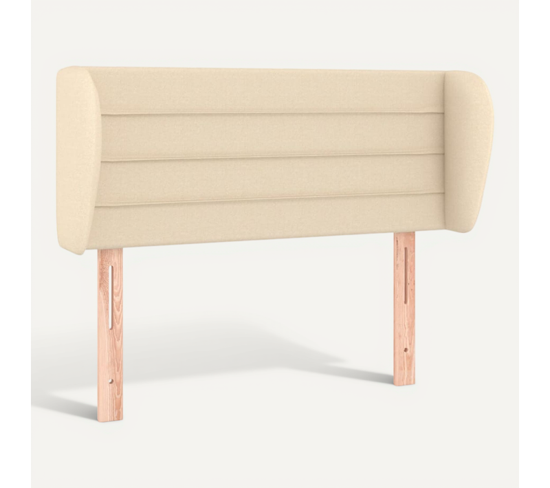 Tête De Lit Avec Oreilles Crème 83x23x78/88 Cm Tissu