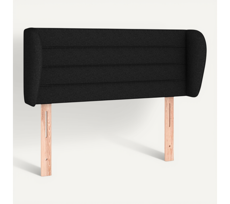 Tête De Lit Avec Oreilles Noir 93x23x78/88 Cm Tissu