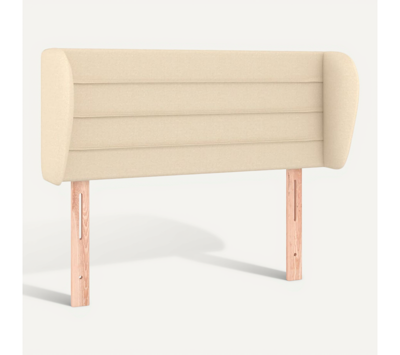 Tête De Lit Avec Oreilles Crème 93x23x78/88 Cm Tissu