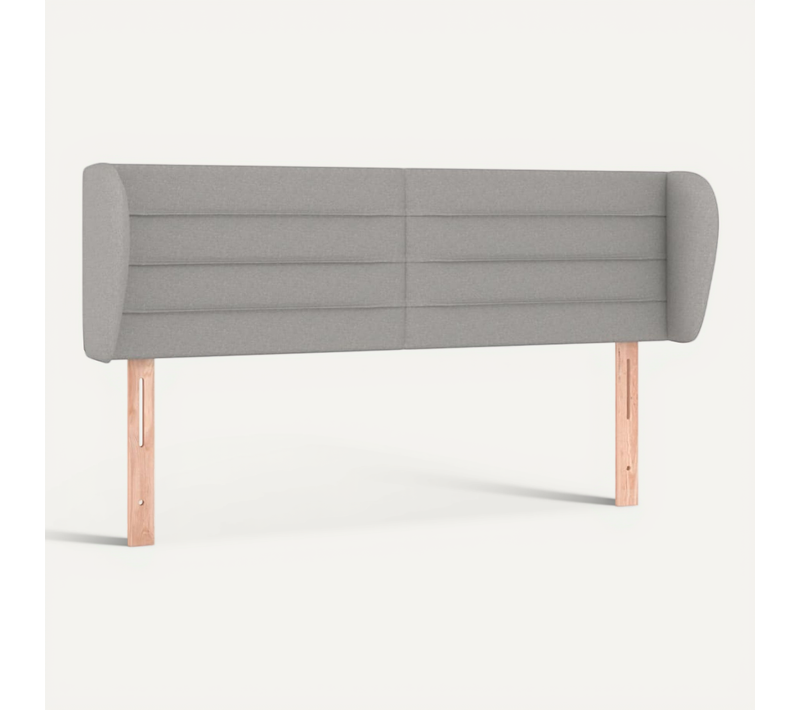 Tête De Lit Avec Oreilles Gris Clair 147x23x78/88 Cm Tissu