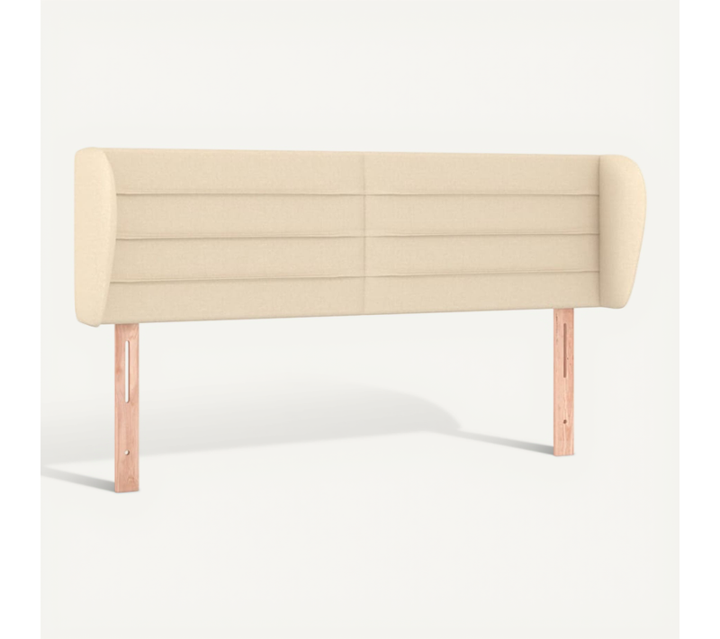 Tête De Lit Avec Oreilles Crème 147x23x78/88 Cm Tissu