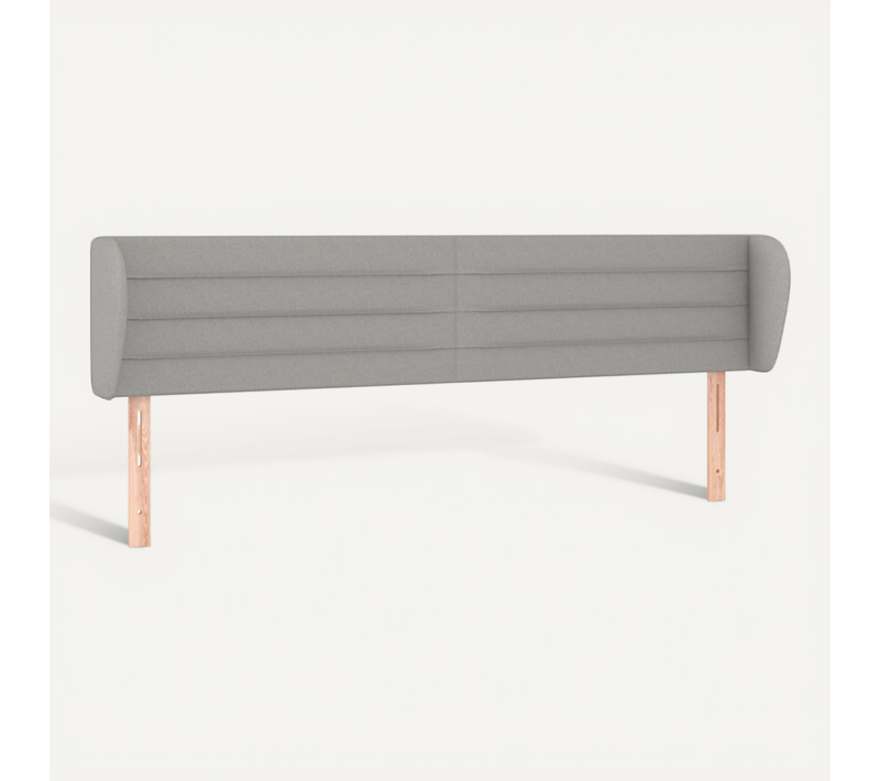 Tête De Lit Avec Oreilles Gris Clair 203x23x78/88 Cm Tissu