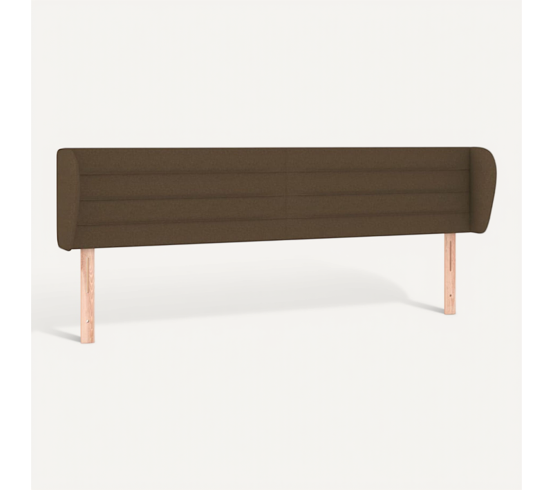 Tête De Lit Avec Oreilles Marron Foncé 203x23x78/88 Cm Tissu