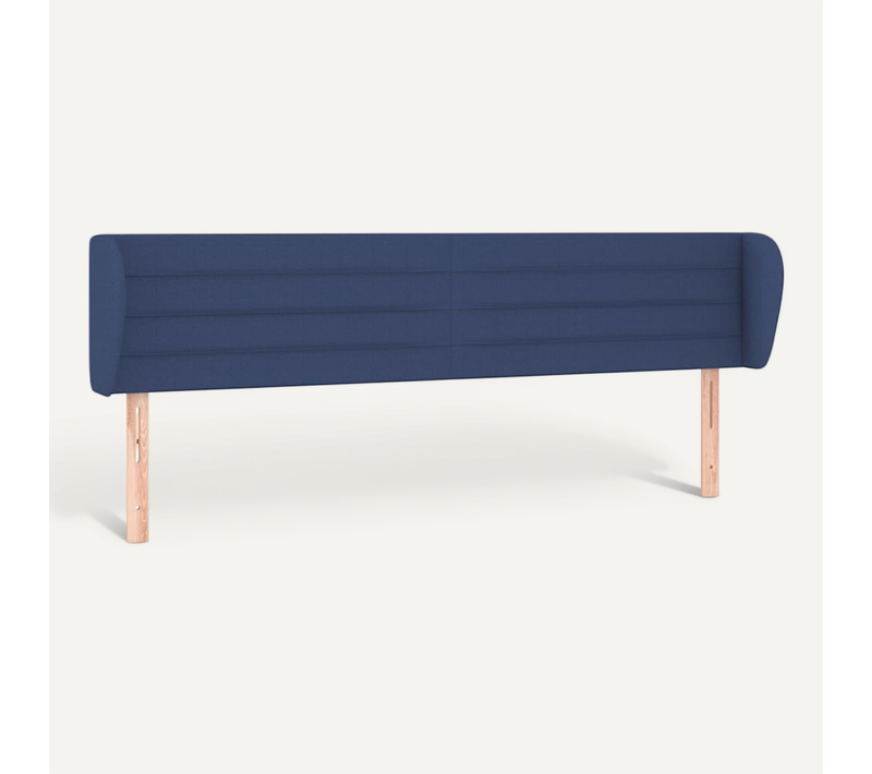 Tête De Lit Avec Oreilles Bleu 203x23x78/88 Cm Tissu