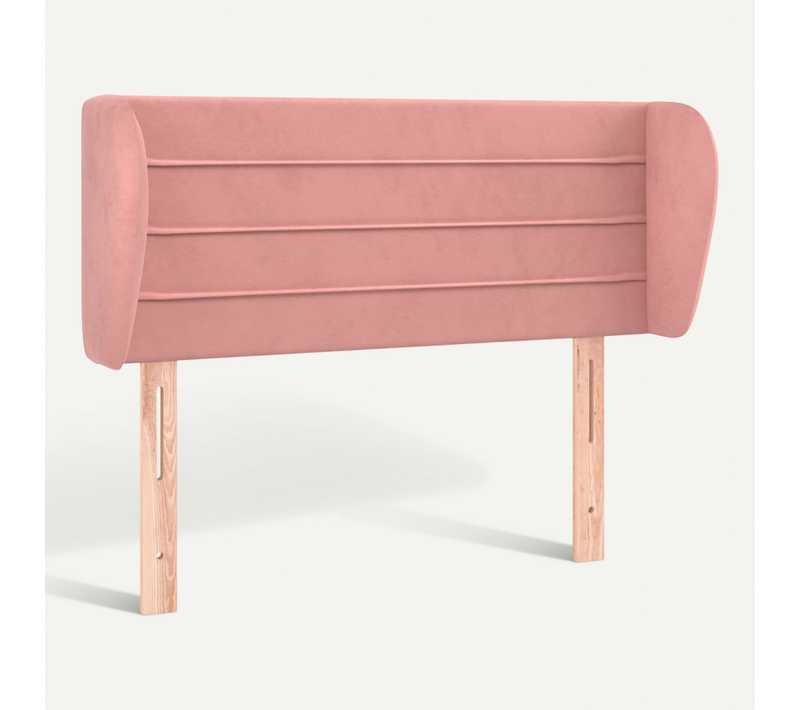 Tête De Lit Avec Oreilles Rose 83x23x78/88 Cm Velours
