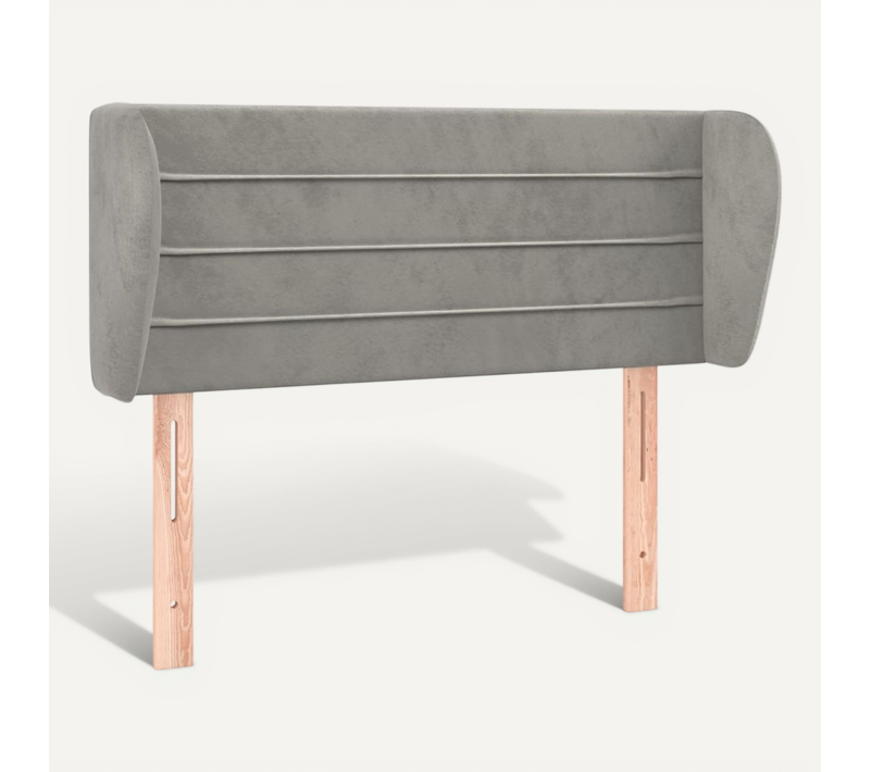 Tête De Lit Avec Oreilles Gris Clair 103x23x78/88 Cm Velours