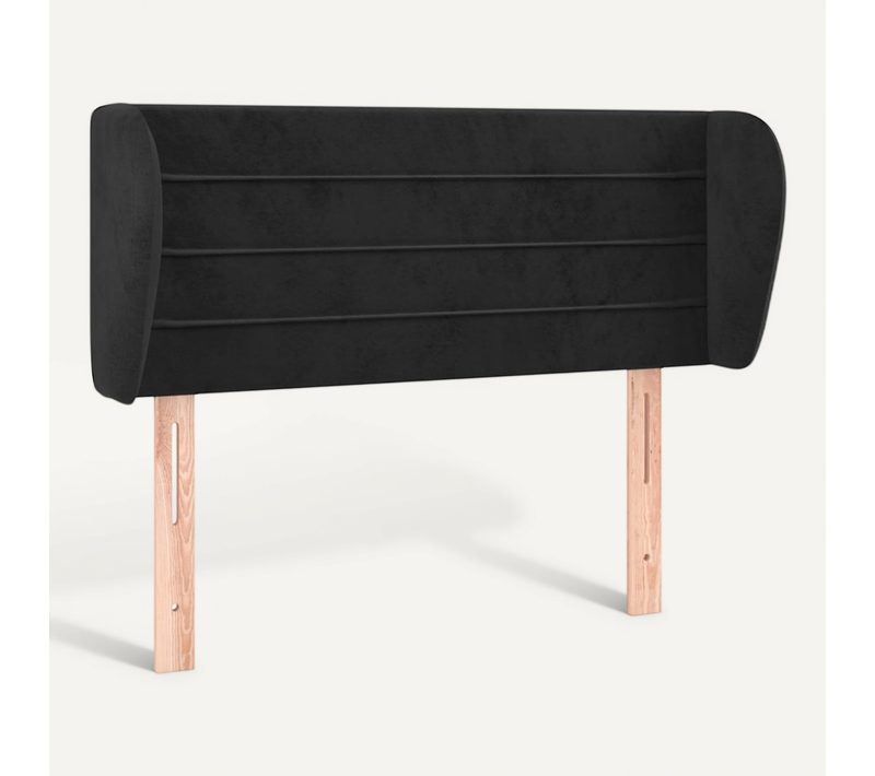 Tête De Lit Avec Oreilles Noir 103x23x78/88 Cm Velours