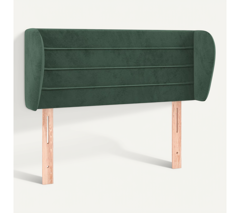 Tête De Lit Avec Oreilles Vert Foncé 103x23x78/88 Cm Velours