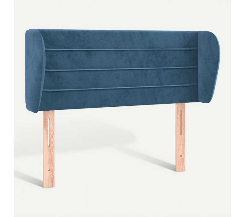 Tête De Lit Avec Oreilles Bleu Foncé 103x23x78/88 Cm Velours