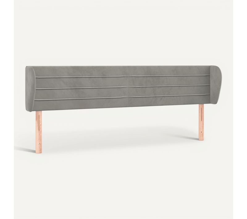 Tête De Lit Avec Oreilles Gris Clair 163x23x78/88 Cm Velours