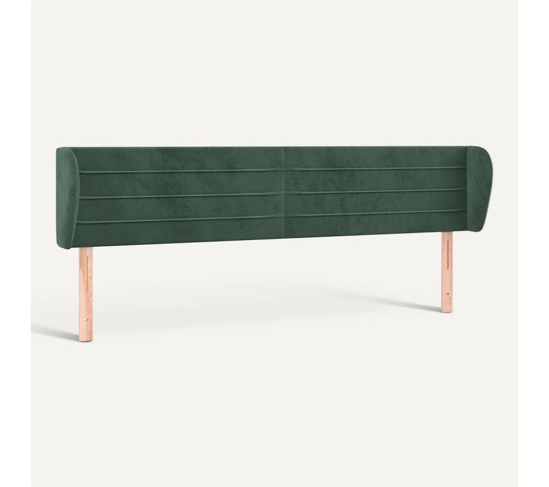 Tête De Lit Avec Oreilles Vert Foncé 163x23x78/88 Cm Velours
