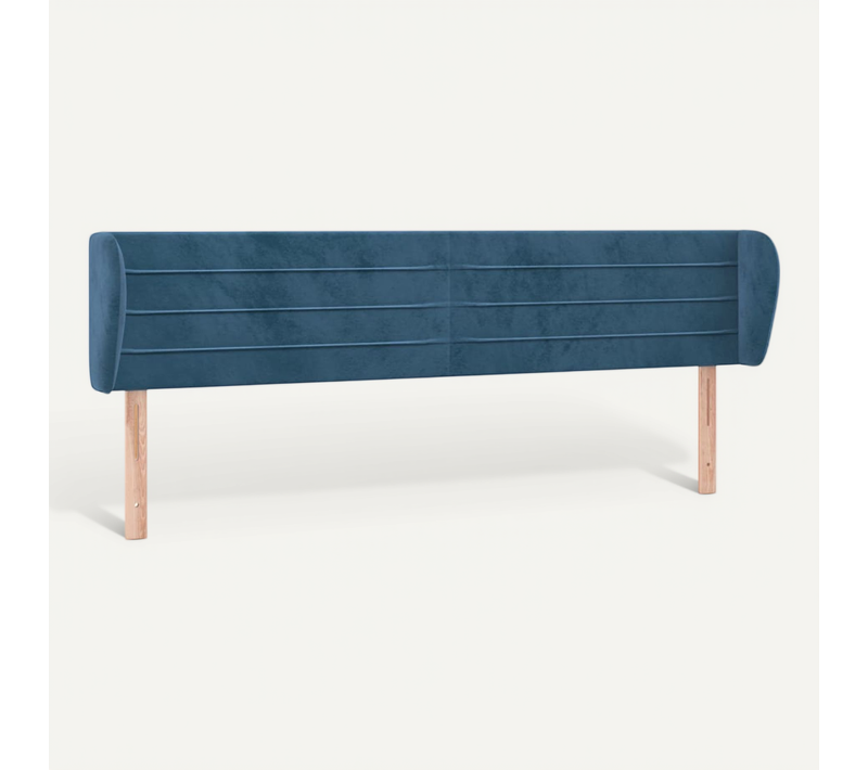 Tête De Lit Avec Oreilles Bleu Foncé 163x23x78/88 Cm Velours