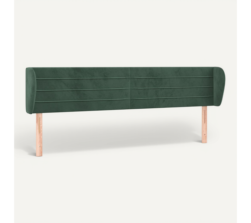 Tête De Lit Avec Oreilles Vert Foncé 183x23x78/88 Cm Velours