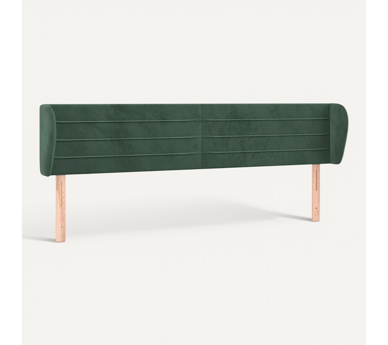 Tête De Lit Avec Oreilles Vert Foncé 203x23x78/88 Cm Velours