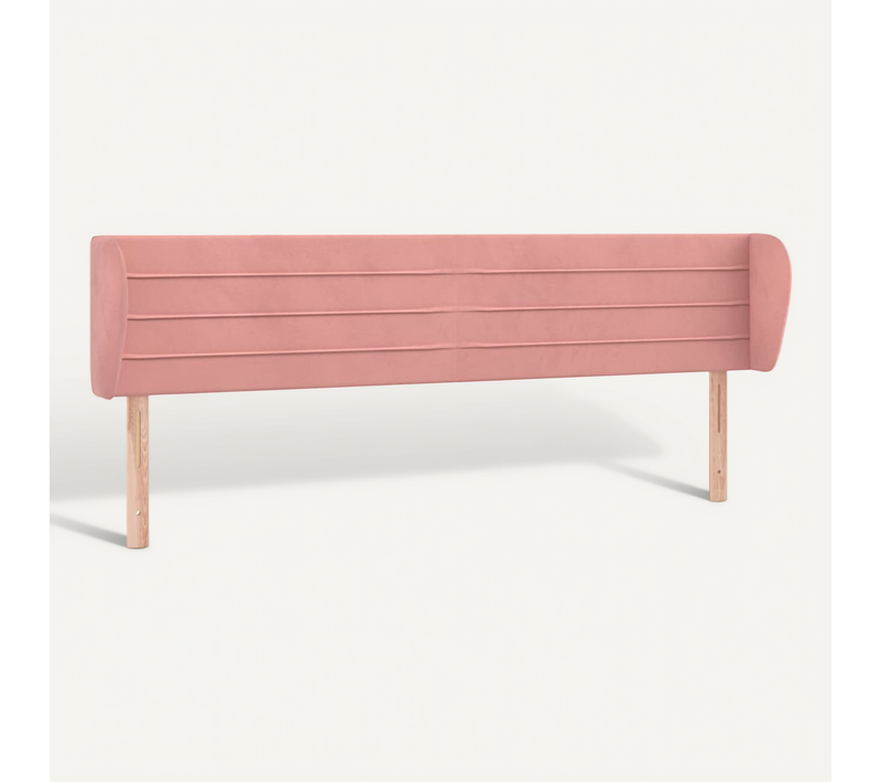 Tête De Lit Avec Oreilles Rose 203x23x78/88 Cm Velours