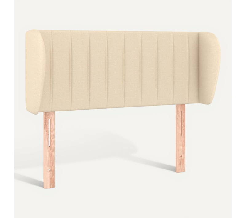 Tête De Lit Avec Oreilles Crème 83x23x78/88 Cm Tissu