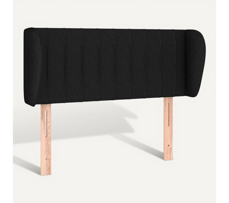 Tête De Lit Avec Oreilles Noir 93x23x78/88 Cm Tissu
