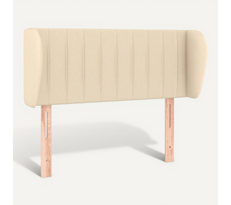 Tête De Lit Avec Oreilles Crème 93x23x78/88 Cm Tissu