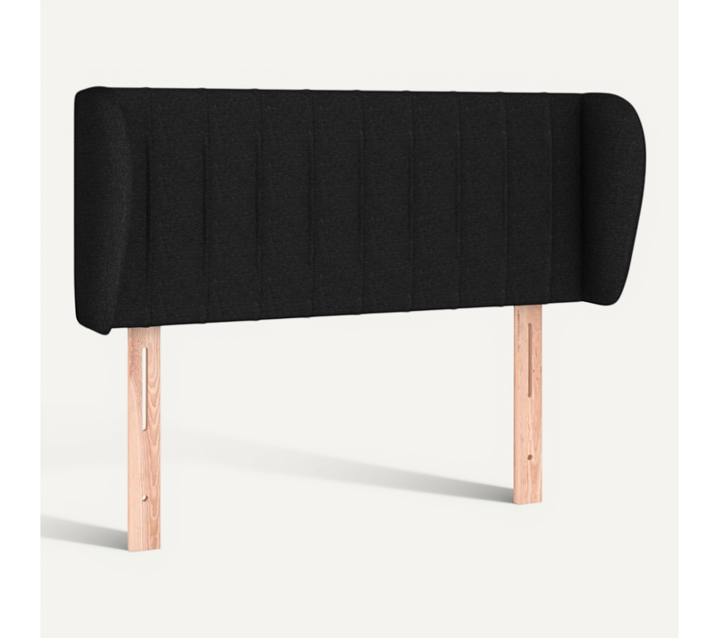 Tête De Lit Avec Oreilles Noir 103x23x78/88 Cm Tissu