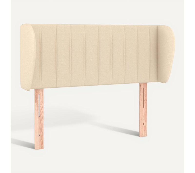 Tête De Lit Avec Oreilles Crème 103x23x78/88 Cm Tissu