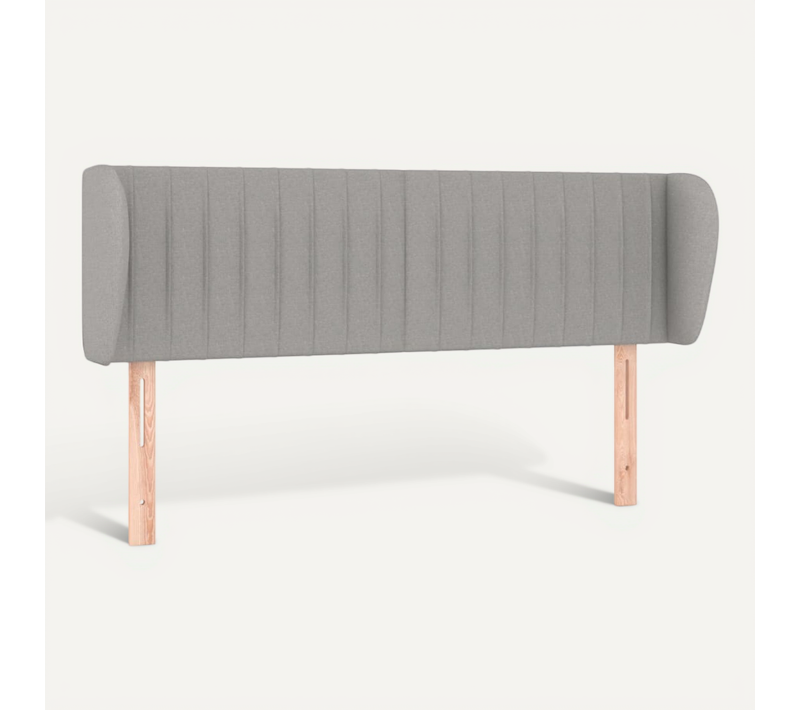 Tête De Lit Avec Oreilles Gris Clair 147x23x78/88 Cm Tissu