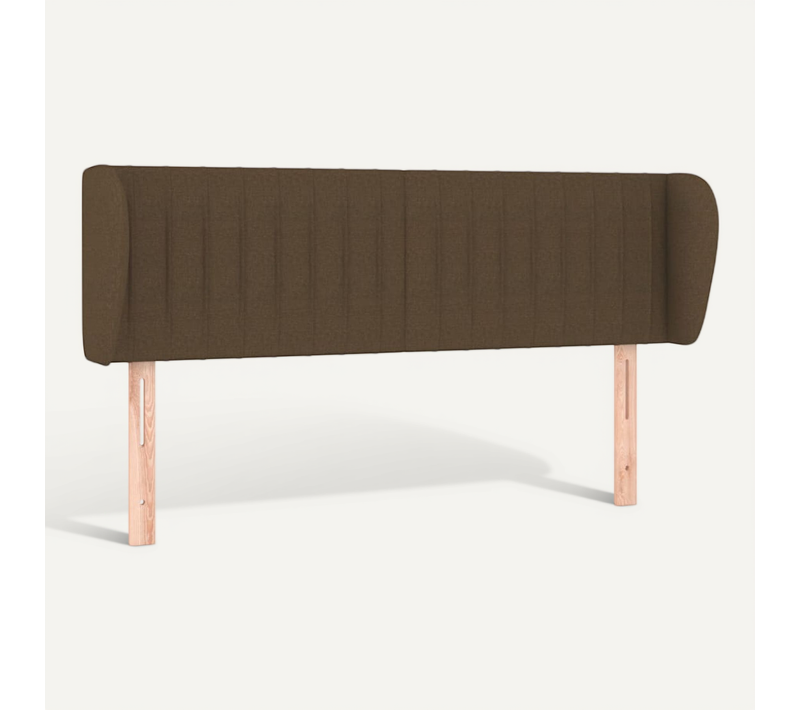 Tête De Lit Avec Oreilles Marron Foncé 147x23x78/88 Cm Tissu