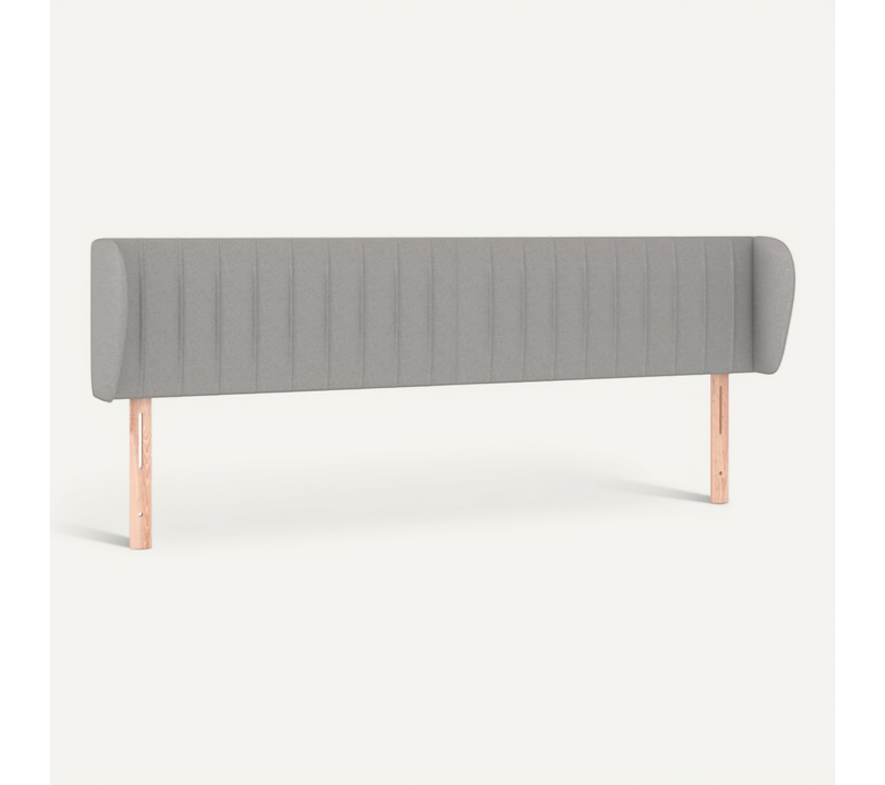 Tête De Lit Avec Oreilles Gris Clair 163x23x78/88 Cm Tissu
