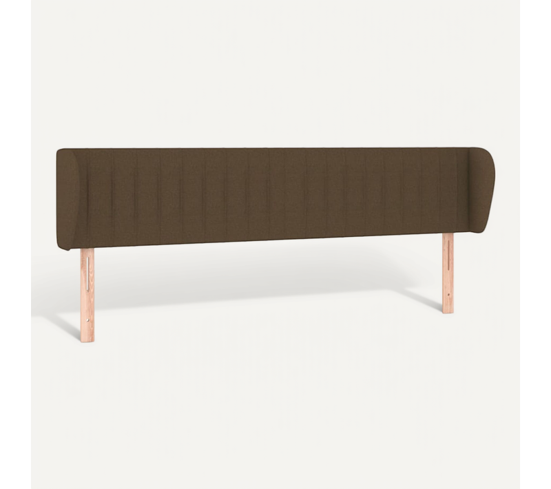 Tête De Lit Avec Oreilles Marron Foncé 163x23x78/88 Cm Tissu