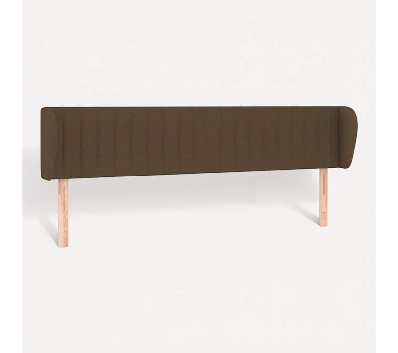 Tête De Lit Avec Oreilles Marron Foncé 183x23x78/88 Cm Tissu