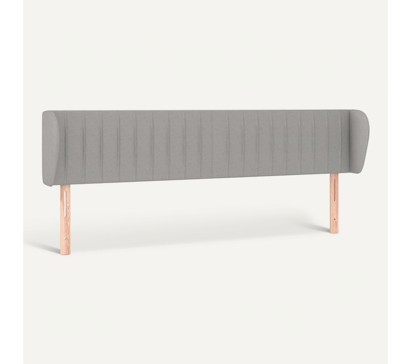 Tête De Lit Avec Oreilles Gris Clair 203x23x78/88 Cm Tissu