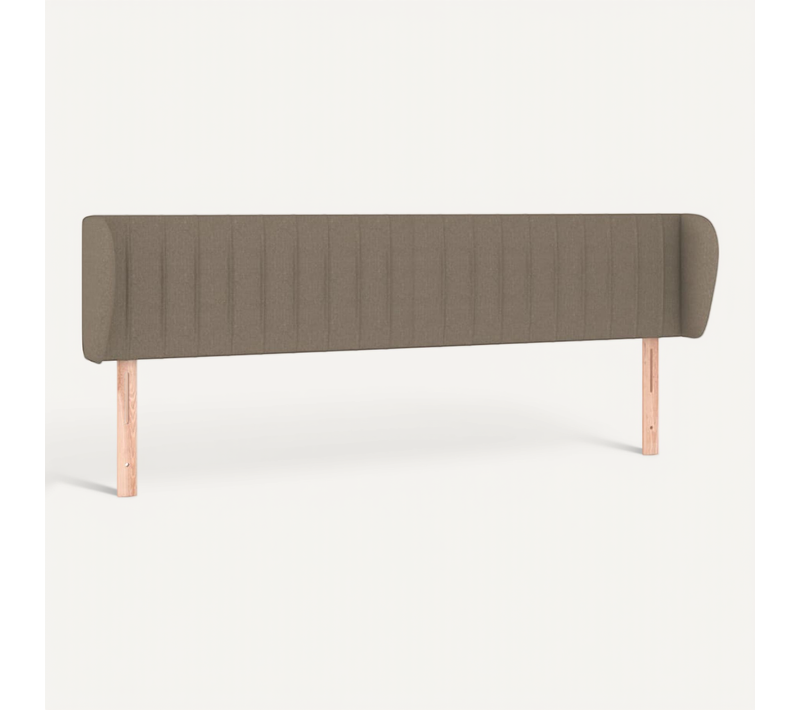 Tête De Lit Avec Oreilles Taupe 203x23x78/88 Cm Tissu