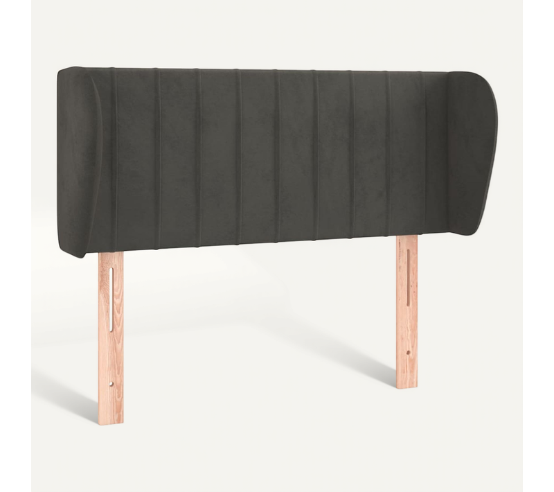 Tête De Lit Avec Oreilles Gris Foncé 93x23x78/88 Cm Velours