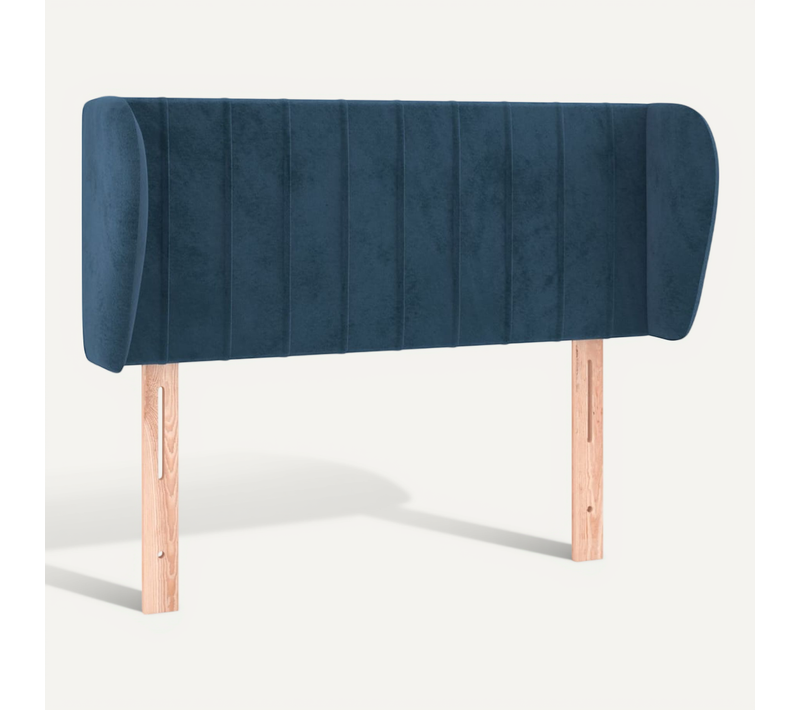Tête De Lit Avec Oreilles Bleu Foncé 93x23x78/88 Cm Velours