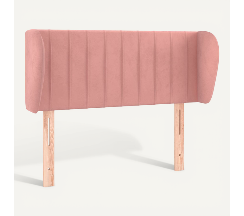 Tête De Lit Avec Oreilles Rose 93x23x78/88 Cm Velours